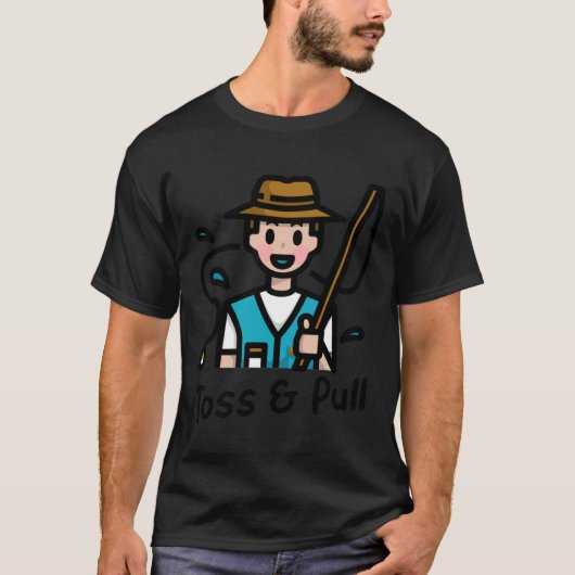 Heren Toss And Pull Vissen 3 T-shirt (Voorkant)