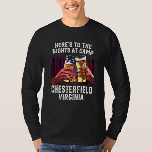 Heren tot de nacht op Camp Chesterfield Camping V T-shirt (Voorkant)