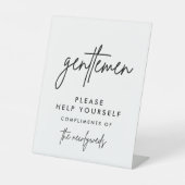 Heren Trouwbadkamer Mand Bordje Reclamebord Met Voetstuk (Voorkant)