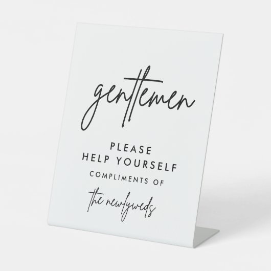 Heren Trouwbadkamer Mand Bordje Reclamebord Met Voetstuk (Voorkant)