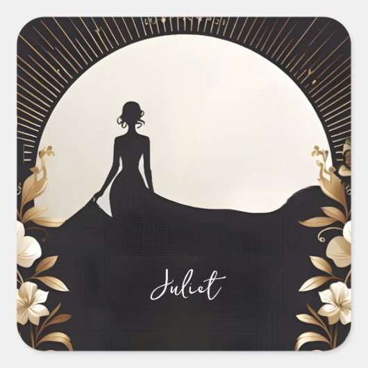 Heren Tuxedo Uitgebreid Zwart Pak Bruidsmeester Br Vierkante Sticker (Voorkant)