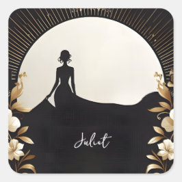 Heren Tuxedo Uitgebreid Zwart Pak Bruidsmeester Br Vierkante Sticker