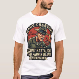 Heren USMC Hard Charging Drill Instructor Parris I T-shirt