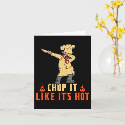 Heren Vaderdag Bbq Hak het alsof het heet is Grill Kaart (Gele Bloem)