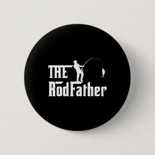 Heren Vaderdag Rod Vader Vissen Grappige Vader Ronde Button 5,7 Cm