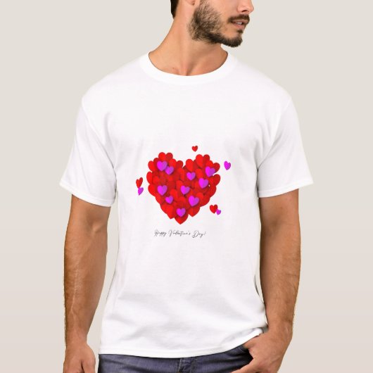 Heren Valentijnsharten Grafische T-shirt (Voorkant)