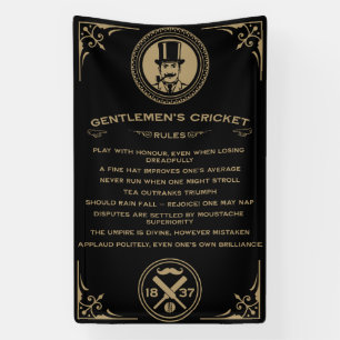 Heren Victoriaanse Cricket Regels Kunst Spandoek