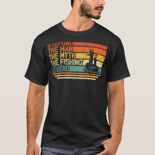 Heren Vintage Stiefvader De Man Mythe Visserij Leg T-shirt