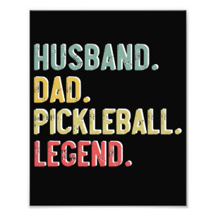 Heren Vintage T-shirt Echtgenoot Vader Pickleball Foto Afdruk