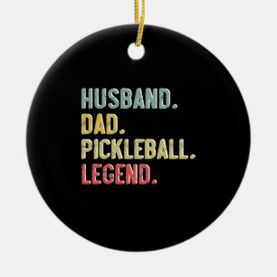 Heren Vintage T-shirt Echtgenoot Vader Pickleball Keramisch Ornament
