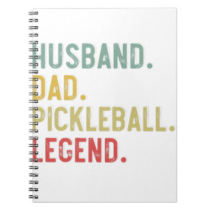Heren Vintage T-shirt Echtgenoot Vader Pickleball  Notitieboek