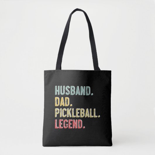Heren Vintage T-shirt Echtgenoot Vader Pickleball Tote Bag (Voorkant)
