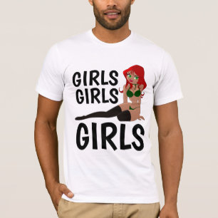 Heren Vintage T-shirts, MEISJES MEISJES MEISJES T-shirt