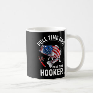 Heren Vissen Amerikaanse Vlag Vintage Fulltime Vad Koffiemok