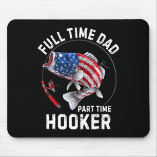 Heren Vissen Amerikaanse Vlag Vintage Fulltime Vad Muismat