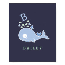 Heren walvis strikje monogram jongens kinderkamer 