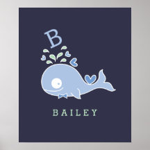 Heren walvis strikje monogram jongens kinderkamer 