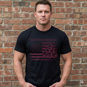 Heren We The People Amerikaanse Vlag Schedels T-sh T-shirt