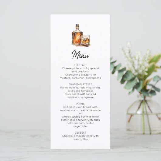 Heren Whiskey & Sigaar Menu (Staand voorkant)