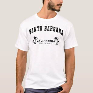 Heren Wit Santa Barbara, Californië T-shirt