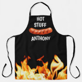 Heren Worst Zwart Modern Papa Chef BBQ Schort (Voorkant)