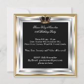 Heren Zwart Goud Zilver Verjaardag Prins Koning Kaart (Achterkant)