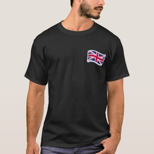 Heren zwarte T-shirt met Union Jack (Voorkant)