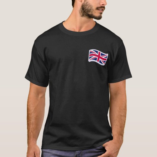 Heren zwarte T-shirts met Union Jack (Voorkant)