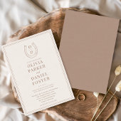 Herenboog Western Country Bruin Monogram Trouwring Kaart