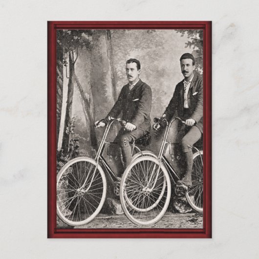 herenfietsen briefkaart (Voorkant)