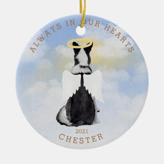 herengel honden vleugels foto keramisch sierbloem keramisch ornament (Voorkant)