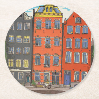 Herengracht Canal Amsterdam Nederland Ronde Kartonnen Onderzetter