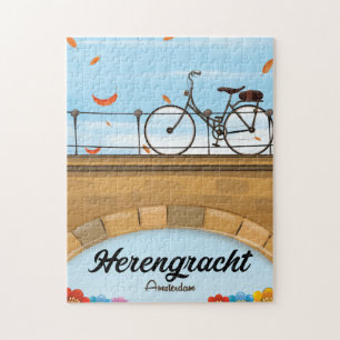 Herengracht Canal Amsterdam Travel poster Legpuzzel