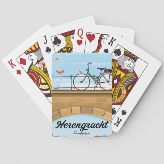 Herengracht Canal Amsterdam Travel poster Pokerkaarten (Achterkant)