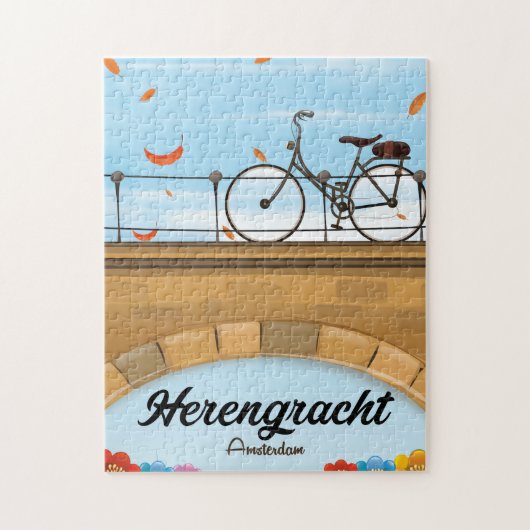 Herengracht Kanaal Amsterdam Reisposter Legpuzzel (Verticaal)