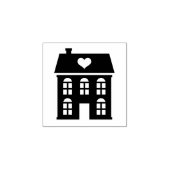  herenhuis met hart rubberen stempel (Afrduk)