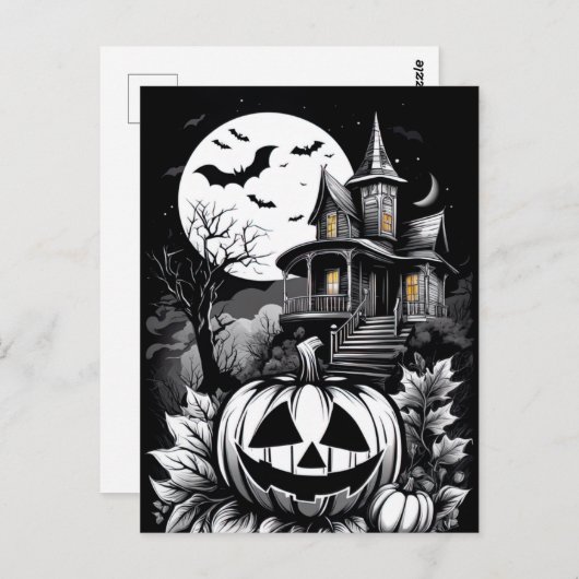 Herenhuis van Schaduwen, Halloween Rillingen Briefkaart (Voorkant / Achterkant)