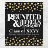 Herenigd en het voelt zo goed citaat wijn etiket (Enkel label)