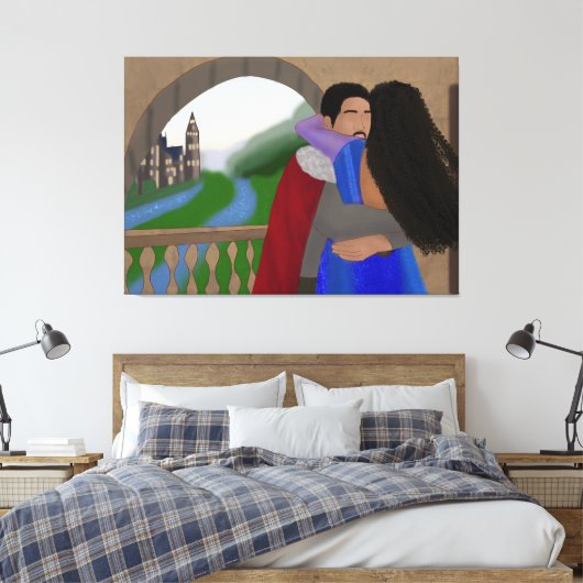 herenigd | Prinses en prins | sprookje Canvas Afdruk (Insitu (Slaapkamer))