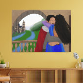 herenigd | Prinses en prins | sprookje Canvas Afdruk (Insitu (Woonkamer))