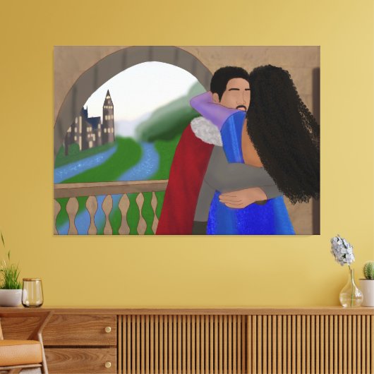 herenigd | Prinses en prins | sprookje Canvas Afdruk (Insitu (Woonkamer))