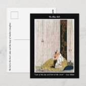 Herenigde geliefden omarmen Art Nouveau-illustrati Briefkaart (Voorkant / Achterkant)