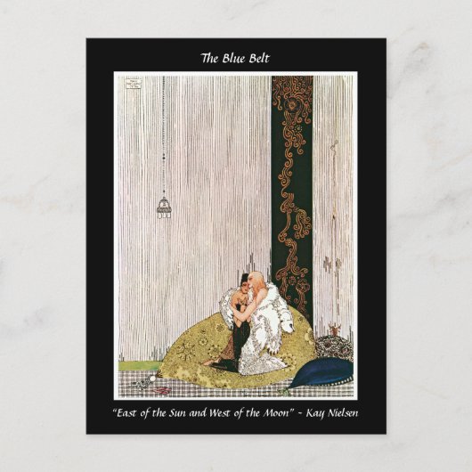 Herenigde geliefden omarmen Art Nouveau-illustrati Briefkaart (Voorkant)