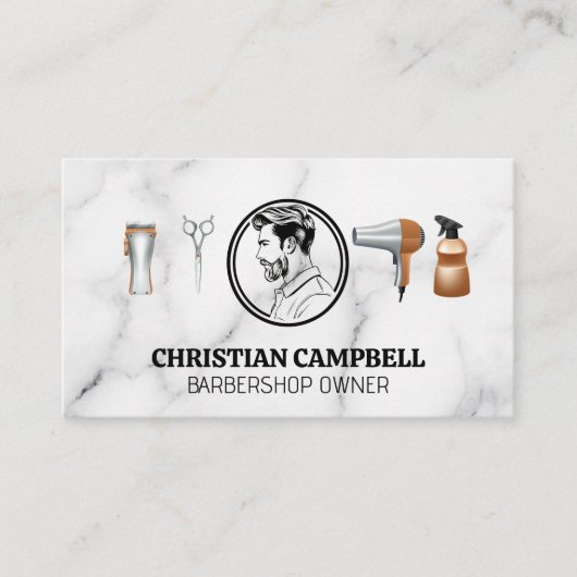 Herenkap Tools | Zijkant Kapsel Visitekaartje (Voorkant)