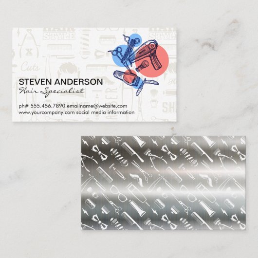 Herenkapper Gereedschap | Haar Specialist | Stylis Visitekaartje (Voorkant / Achterkant)