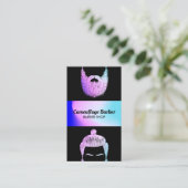 Herenkapper hipster hologram visitekaartje (Staand voorkant)