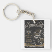 Herenkapsalon Retro Kapsels Scheert Sleutelhanger (Voorkant)