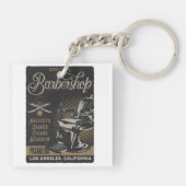 Herenkapsalon Retro Kapsels Scheert Sleutelhanger (Achterkant)