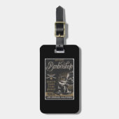 Herenkapsalon Retro Kapsels Scheertjes Bagagelabel (Voorkant verticaal)