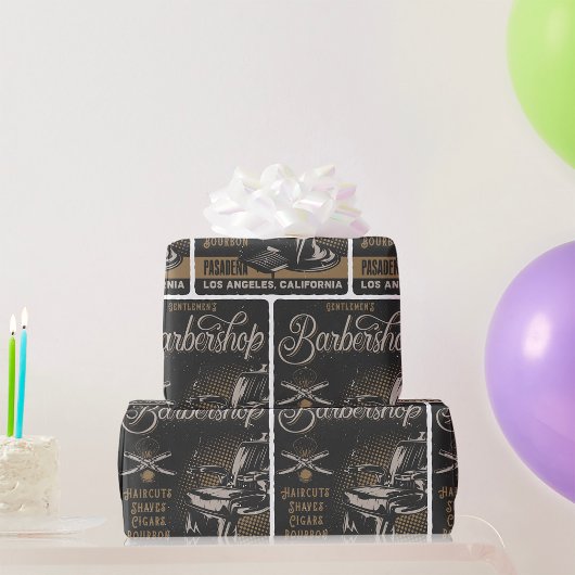 Herenkapsalon Retro Kapsels Scheertjes Cadeaupapier